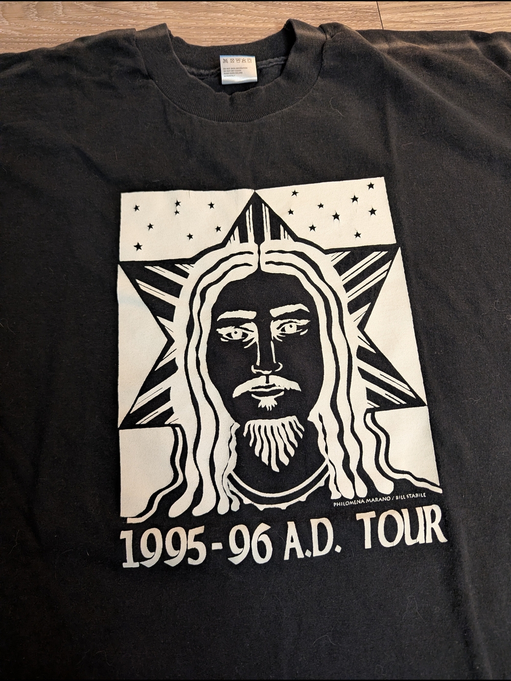 Vintage Jesus 1995-96 A.D. Tour Black Graphic Tee 90s XL